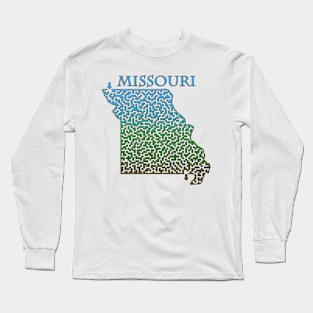 State of Missouri Colorful Maze Long Sleeve T-Shirt